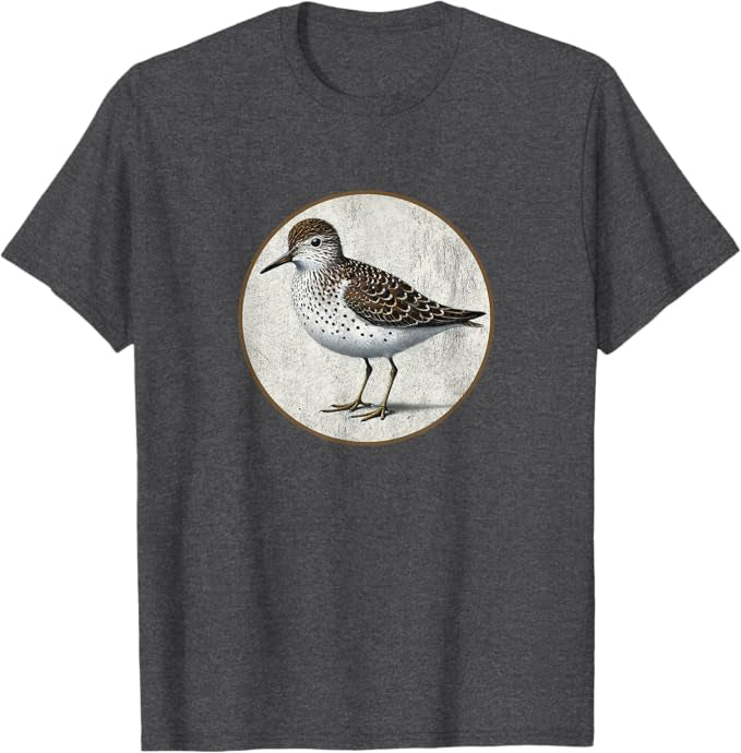 Retro Spotted Sandpiper Design T-Shirt Design 10 Colors by Bird Fantastic | Birding Graphic Tee