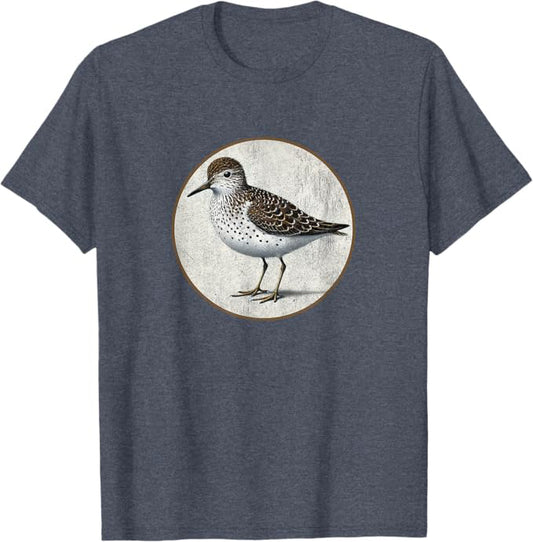 Retro Spotted Sandpiper Design T-Shirt Design 10 Colors by Bird Fantastic | Birding Graphic Tee