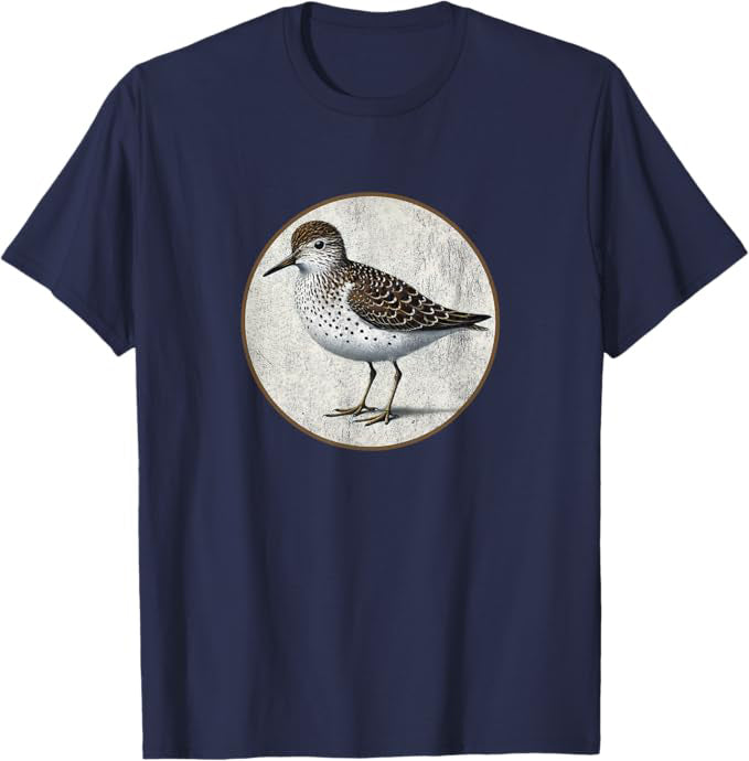 Retro Spotted Sandpiper Design T-Shirt Design 10 Colors by Bird Fantastic | Birding Graphic Tee
