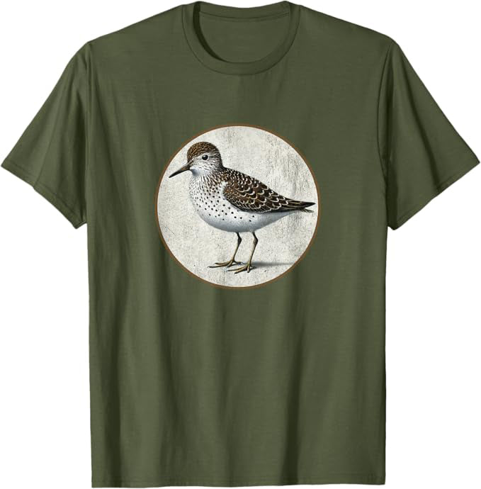 Retro Spotted Sandpiper Design T-Shirt Design 10 Colors by Bird Fantastic | Birding Graphic Tee