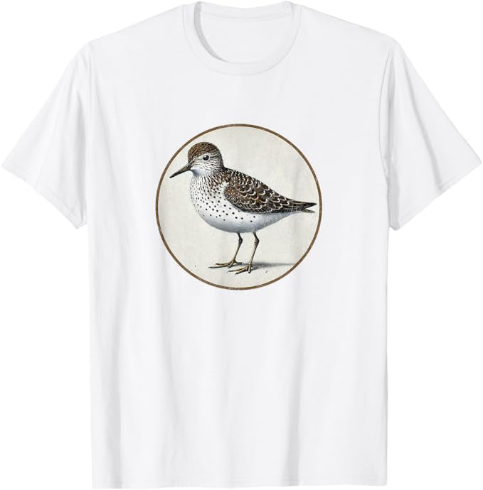 Retro Spotted Sandpiper Design T-Shirt Design 10 Colors by Bird Fantastic | Birding Graphic Tee