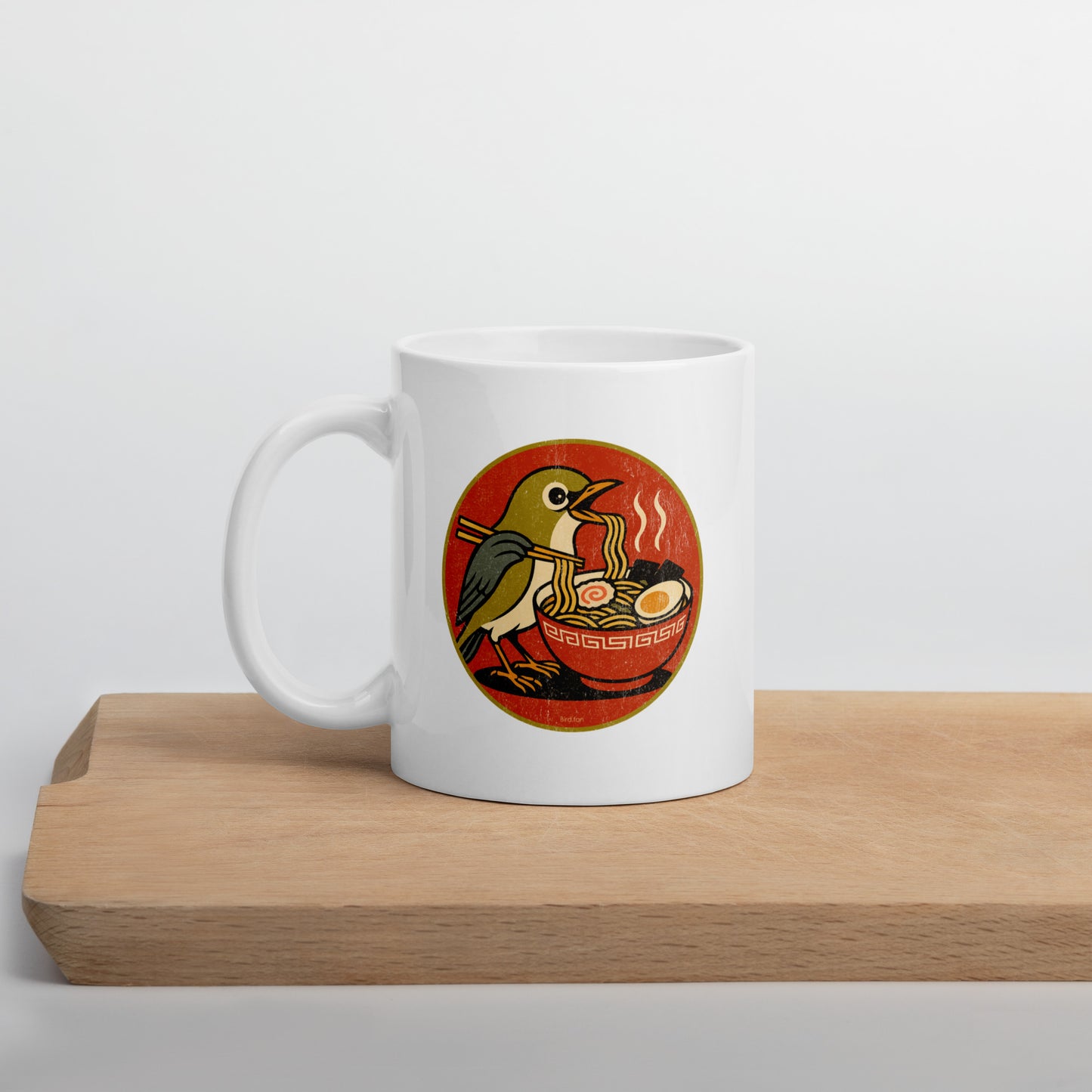 Retro Ramen Bird Funny Coffee Mug 11oz by Bird.fan