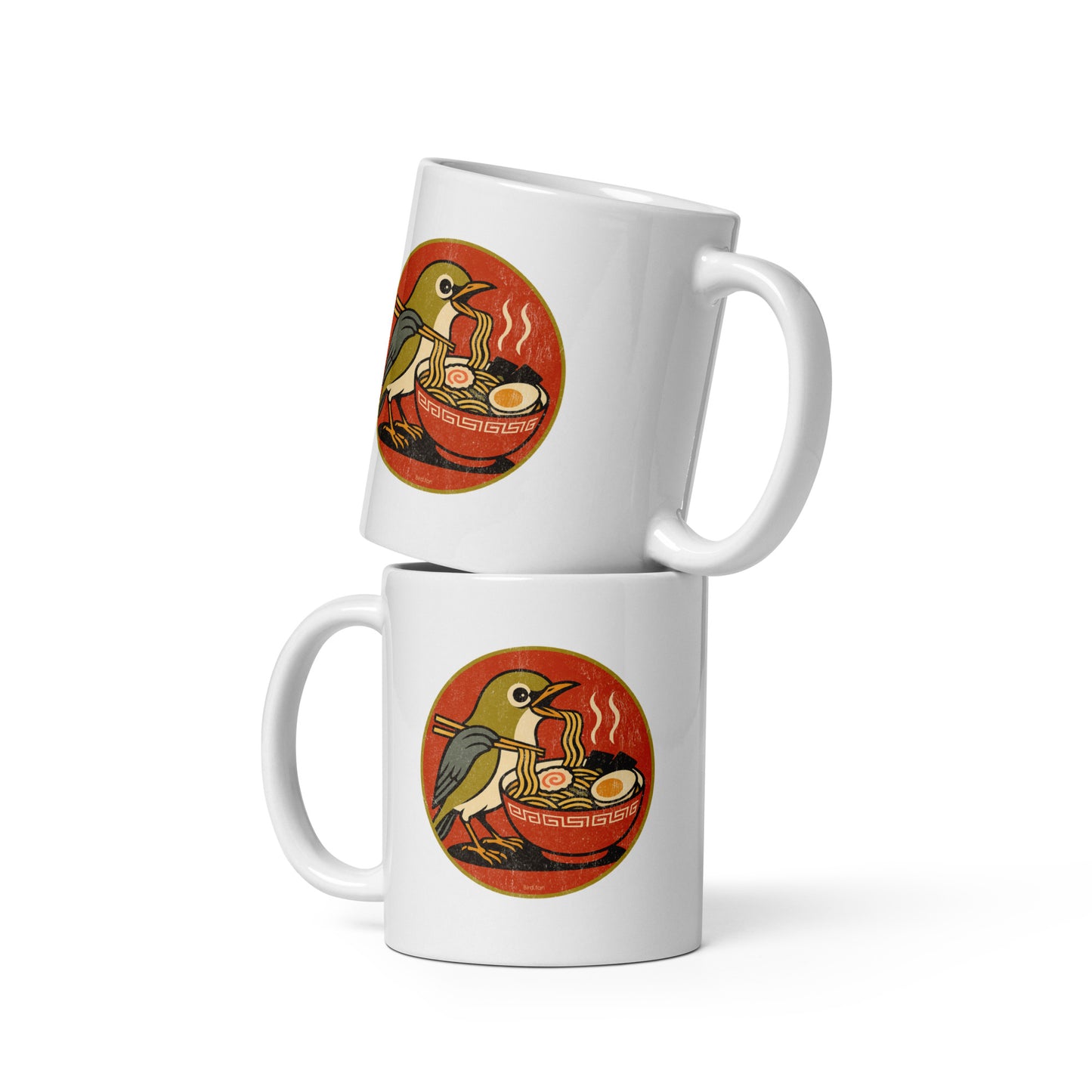 Retro Ramen Bird Funny Coffee Mug 11oz by Bird.fan
