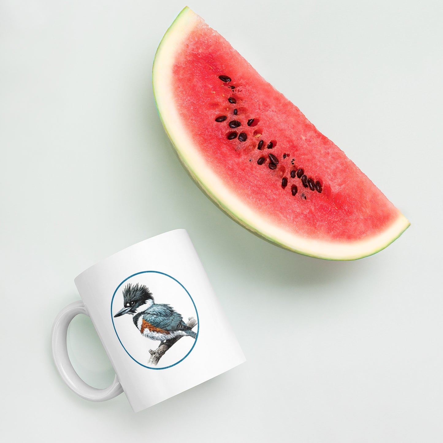 Belted Kingfisher Coffee Mug 11oz by Bird.fan